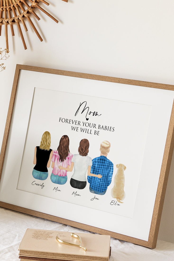 Custom 1st Christmas Family Portrait Gift for Mommy, Mother Daughter K –  Lovekoki Designs