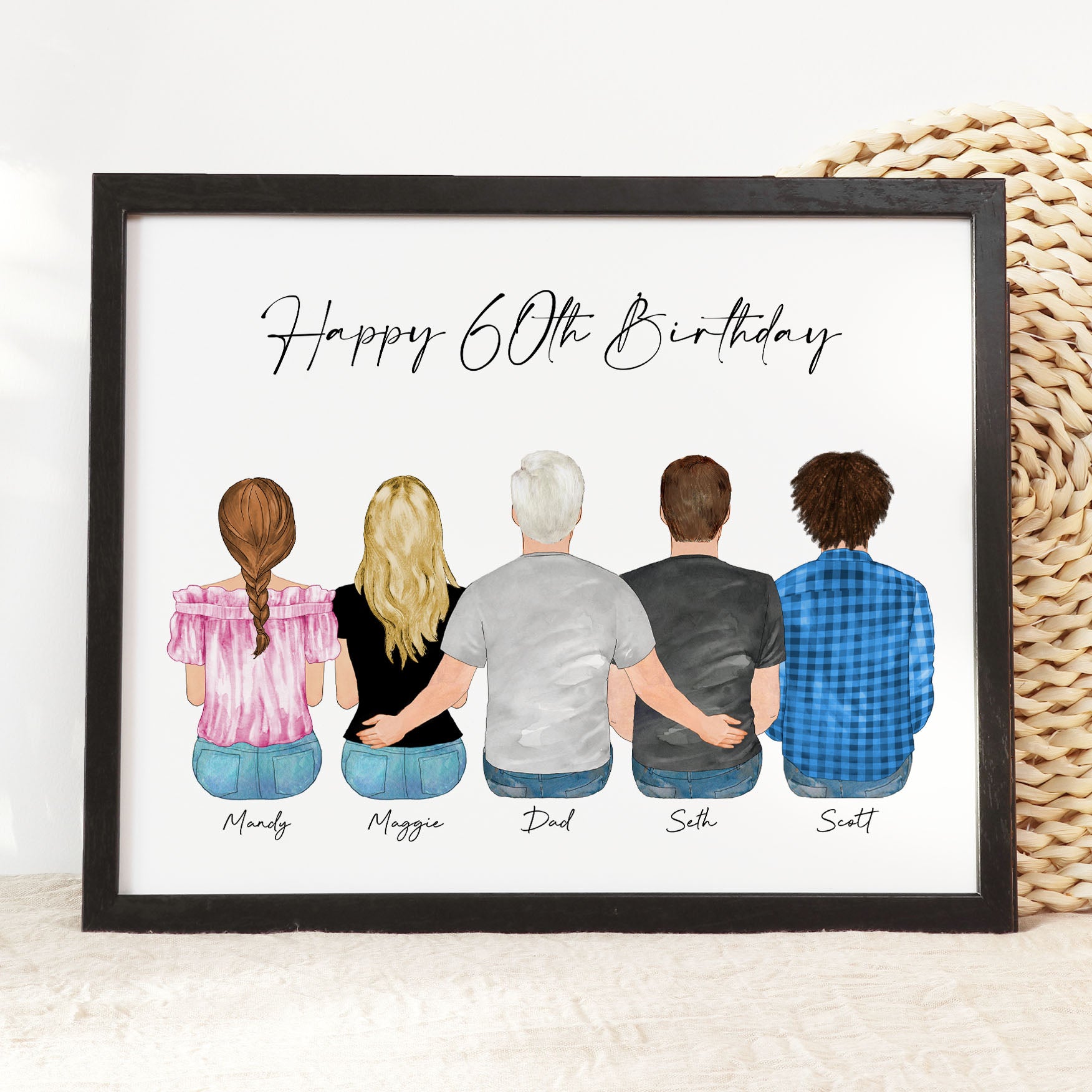 Happy 60th Birthday Portrait Wall Art