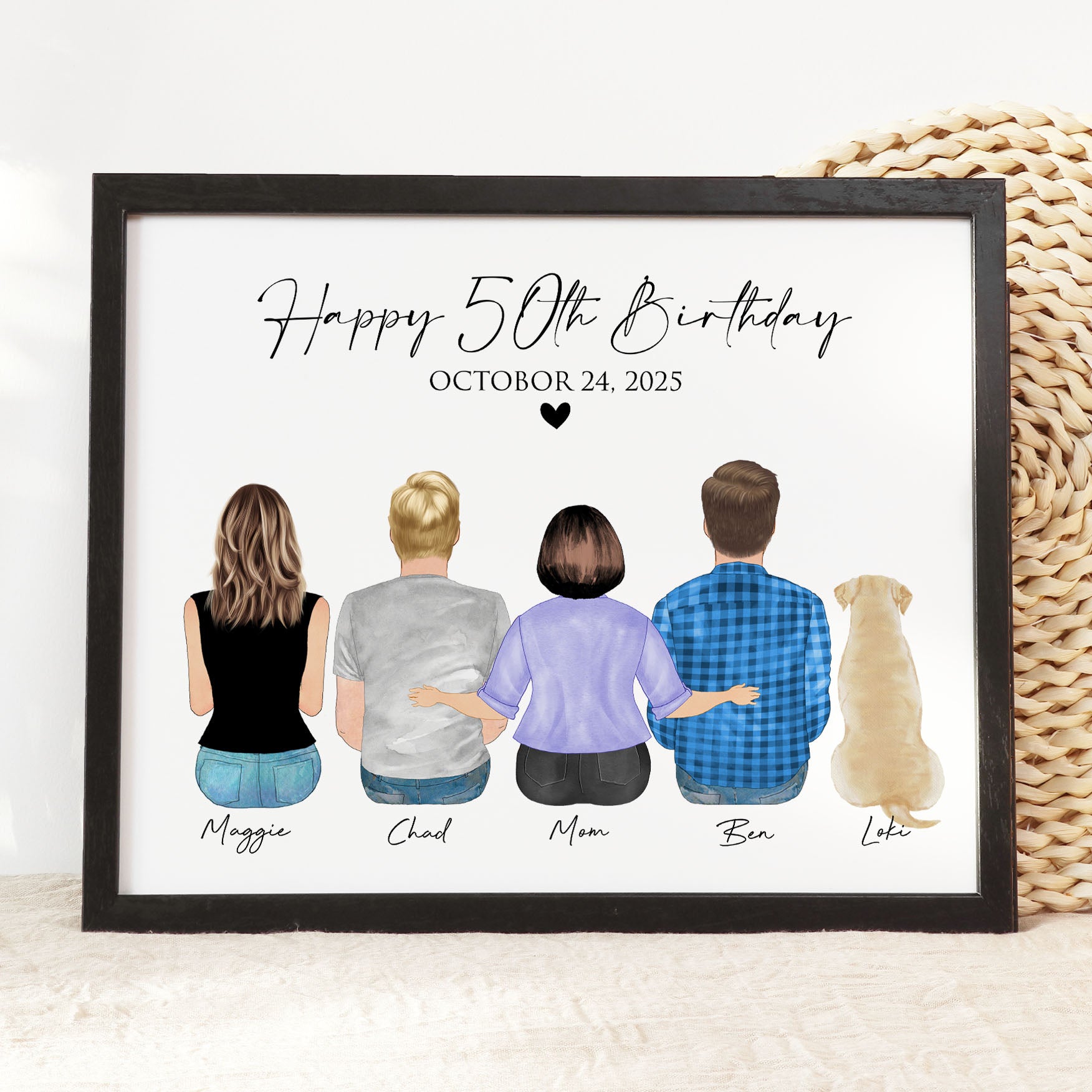 Happy 50th Birthday Portrait Wall Art