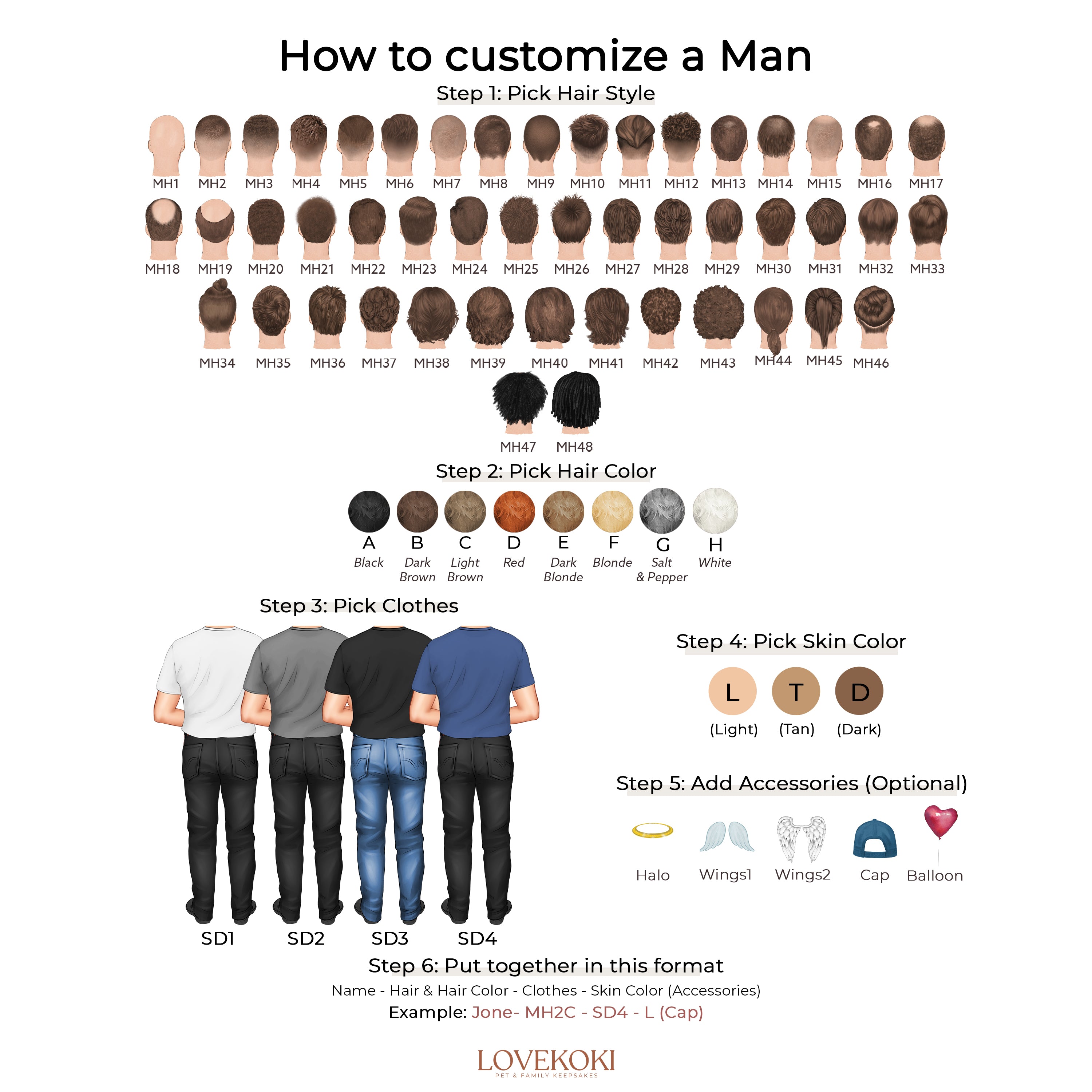 Custom Dad Art - Personalized Dad Gift With Unique Father Portrait Illustration