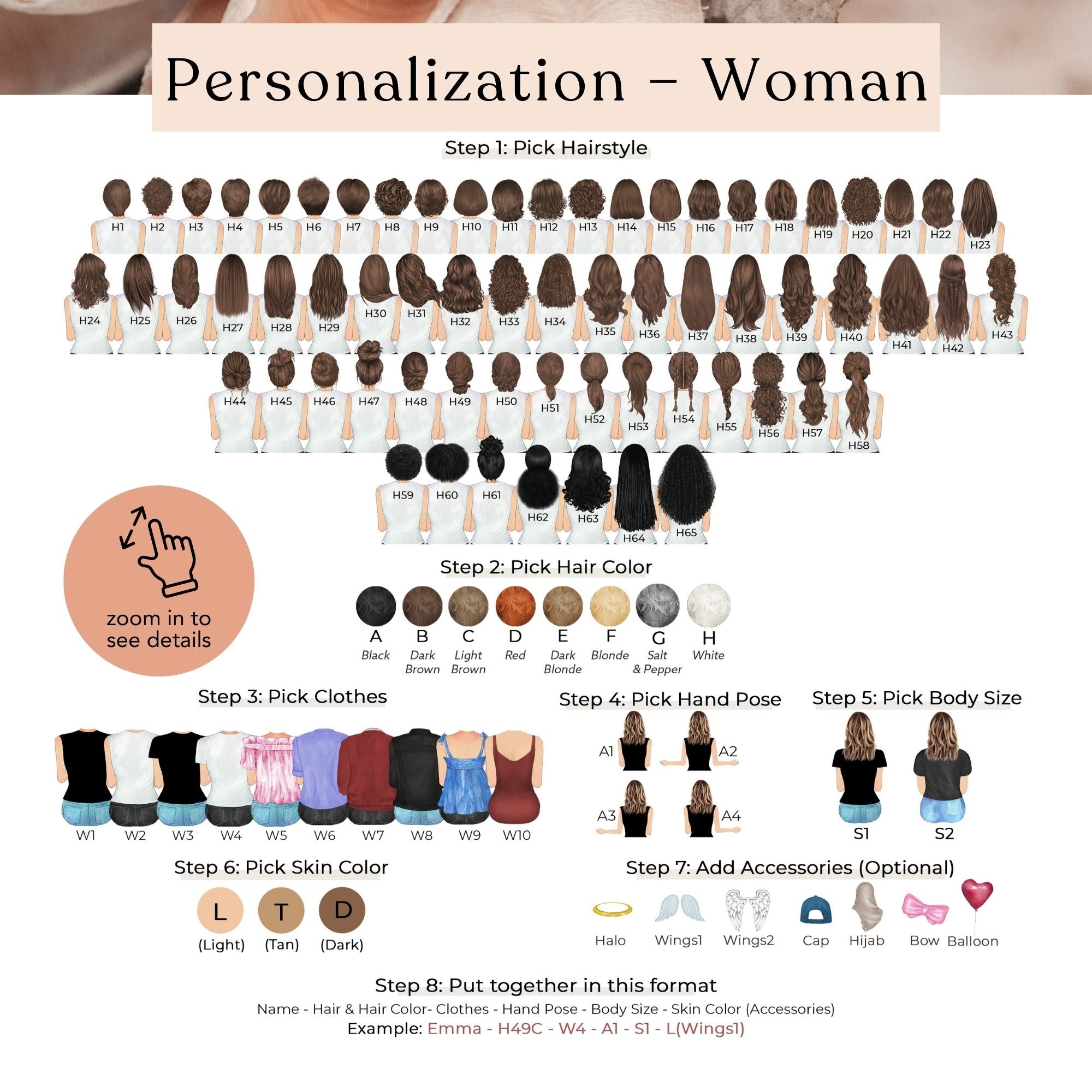 a woman's hair color chart for different types of hair