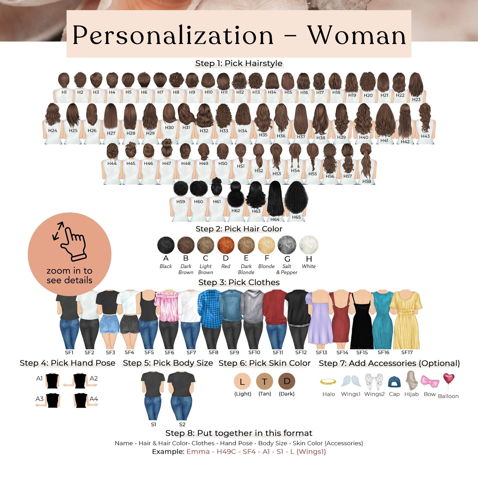 a woman's hair color chart for different types of hair