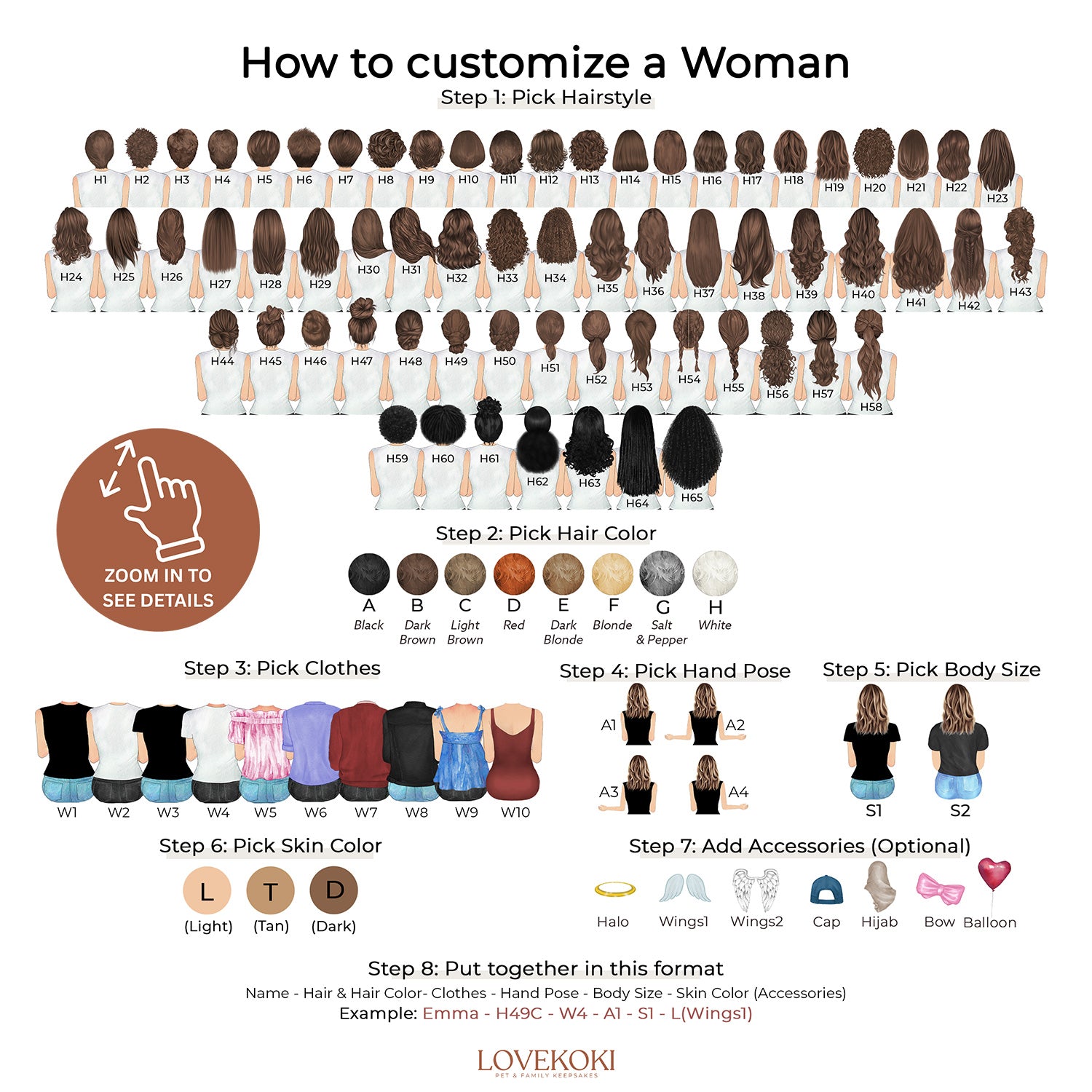 how to customize a woman's hair color chart