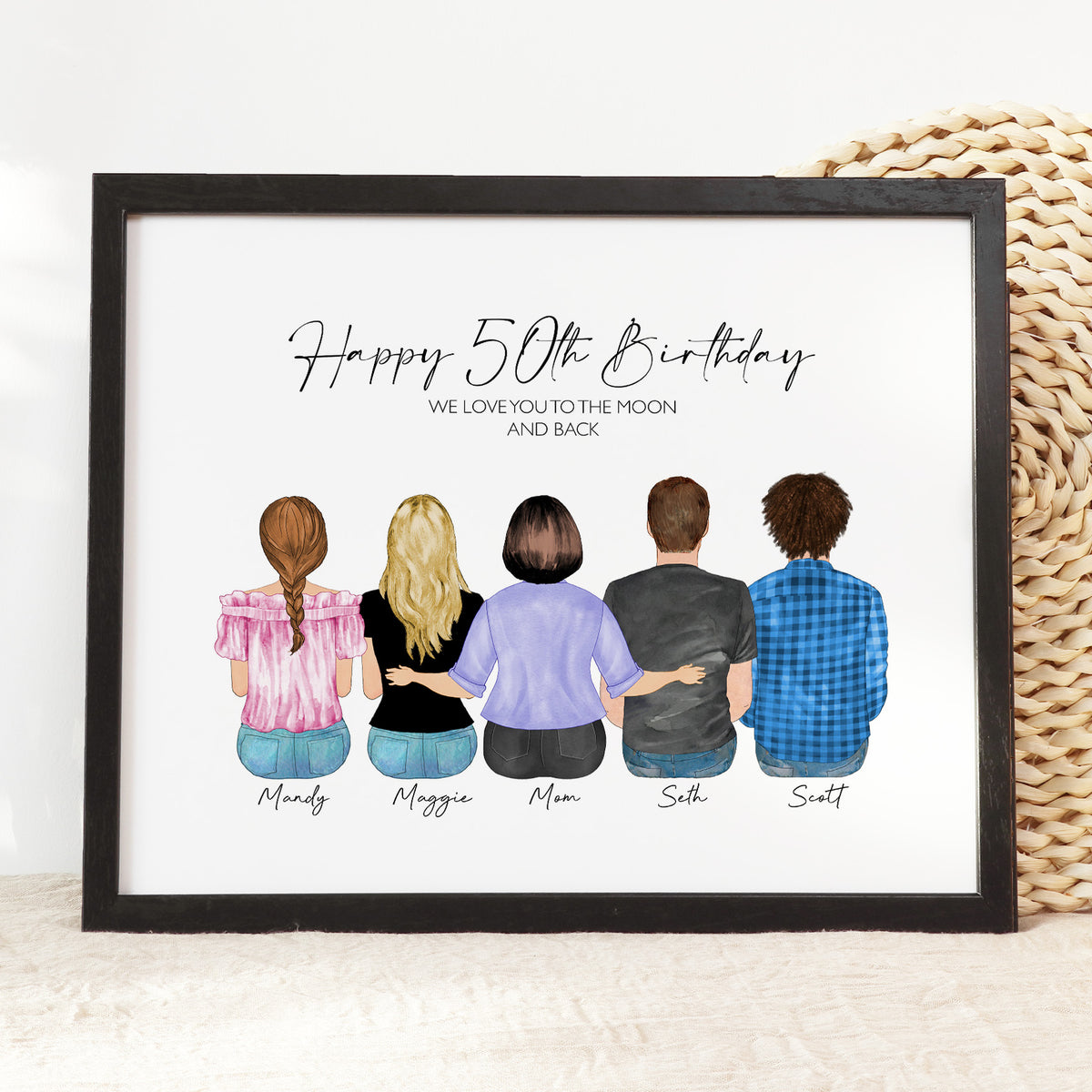 Custom 50th Birthday Portrait | Personalized Milestone Gift