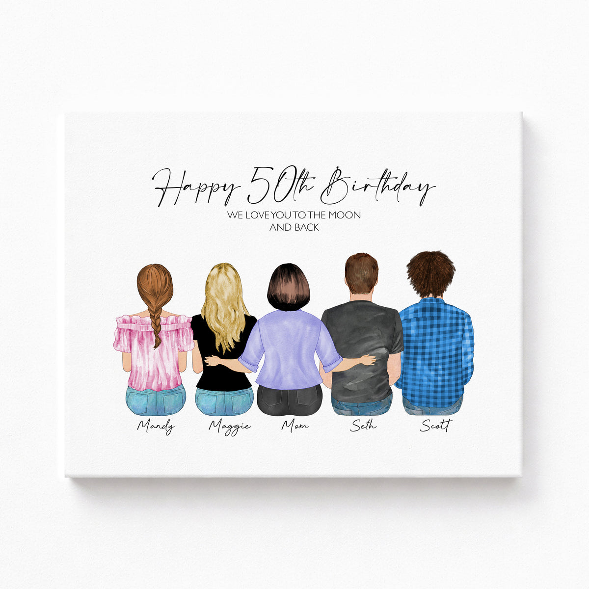 Custom 50th Birthday Portrait | Personalized Milestone Gift