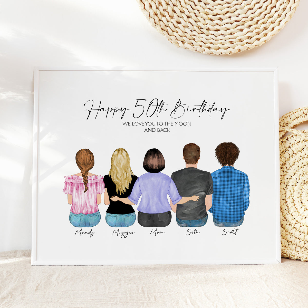 Custom 50th Birthday Portrait | Personalized Milestone Gift