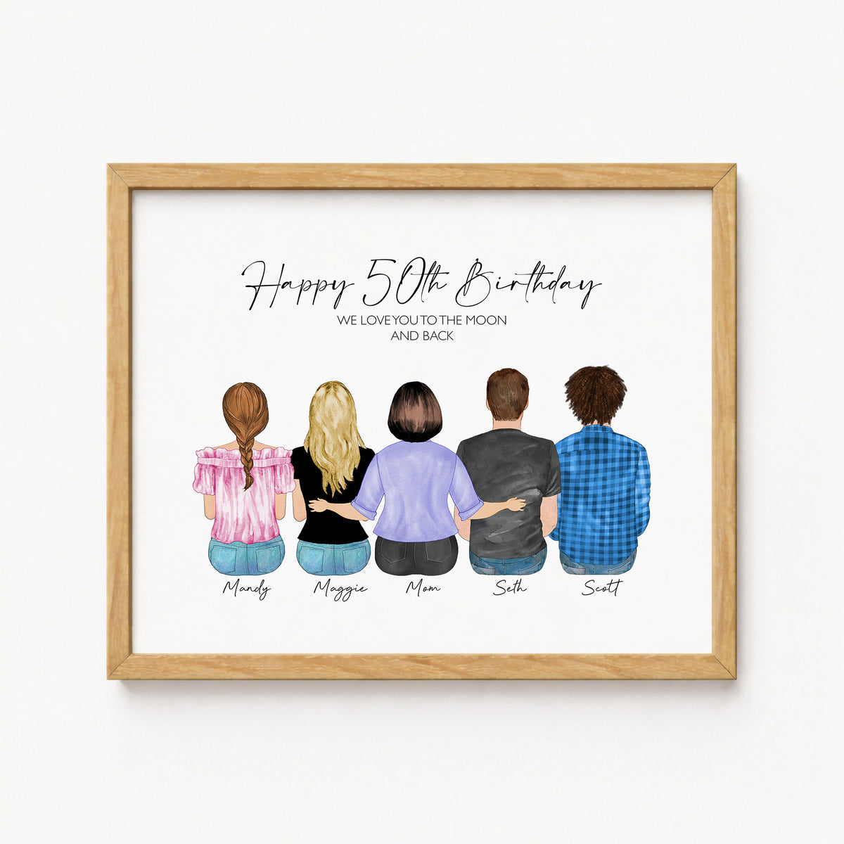 Custom 50th Birthday Portrait | Personalized Milestone Gift