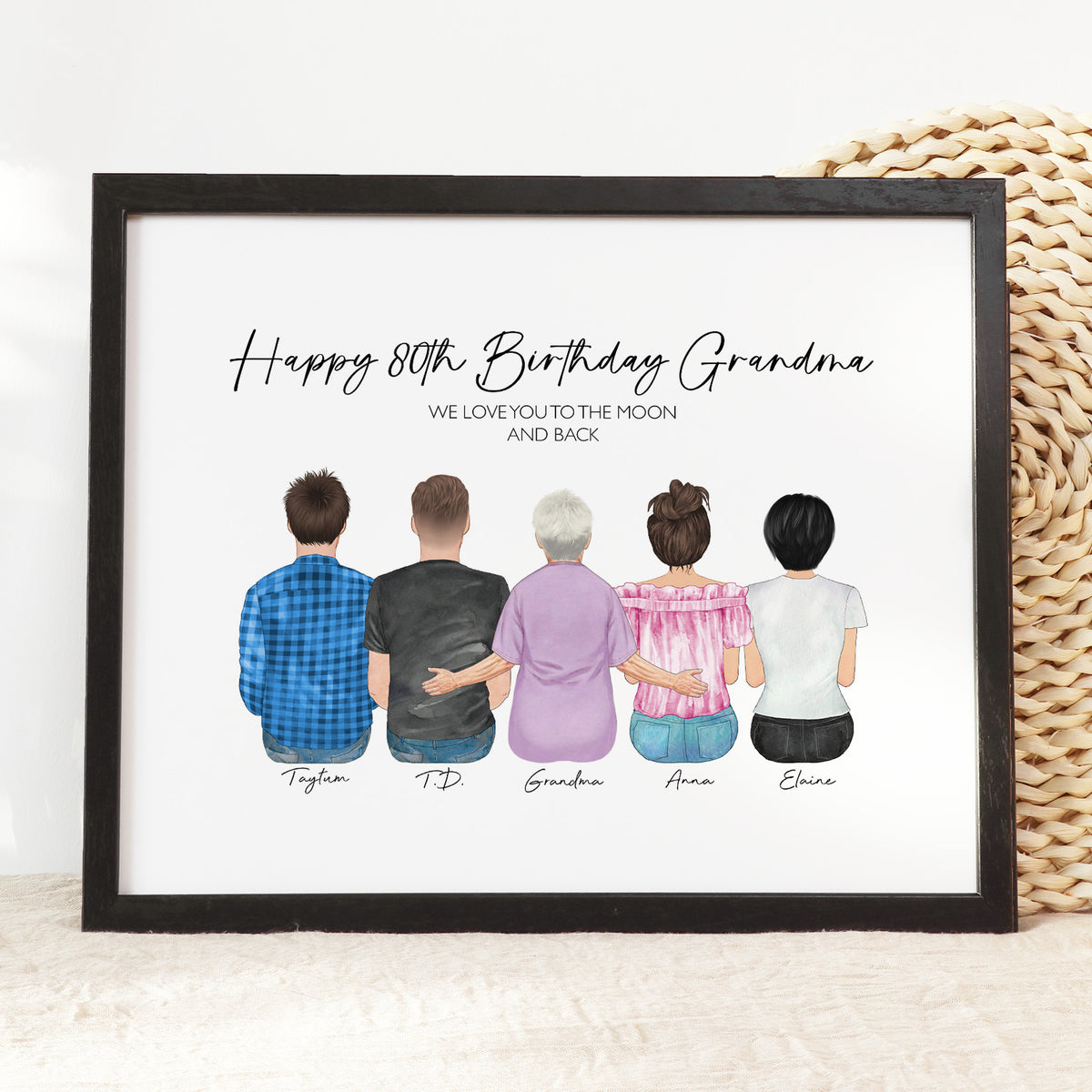 Custom 80th 90th Milestone Birthday Portrait | Birthday Gift
