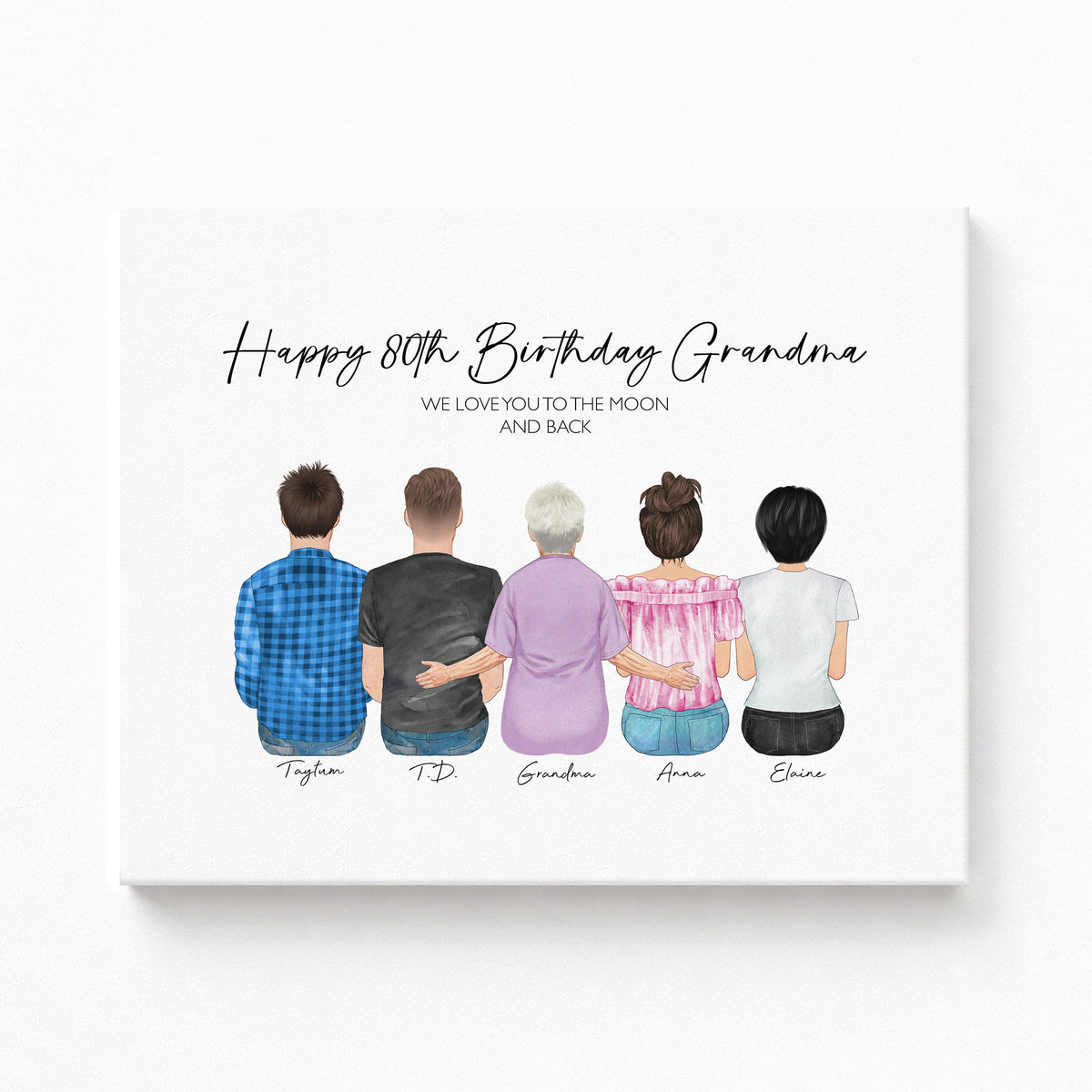 Custom 80th 90th Milestone Birthday Portrait | Birthday Gift