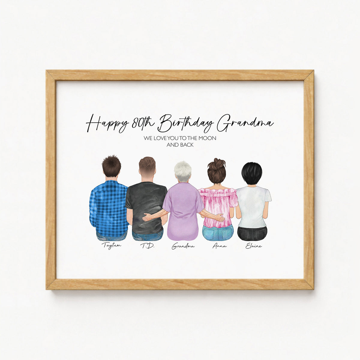 Custom 80th 90th Milestone Birthday Portrait | Birthday Gift
