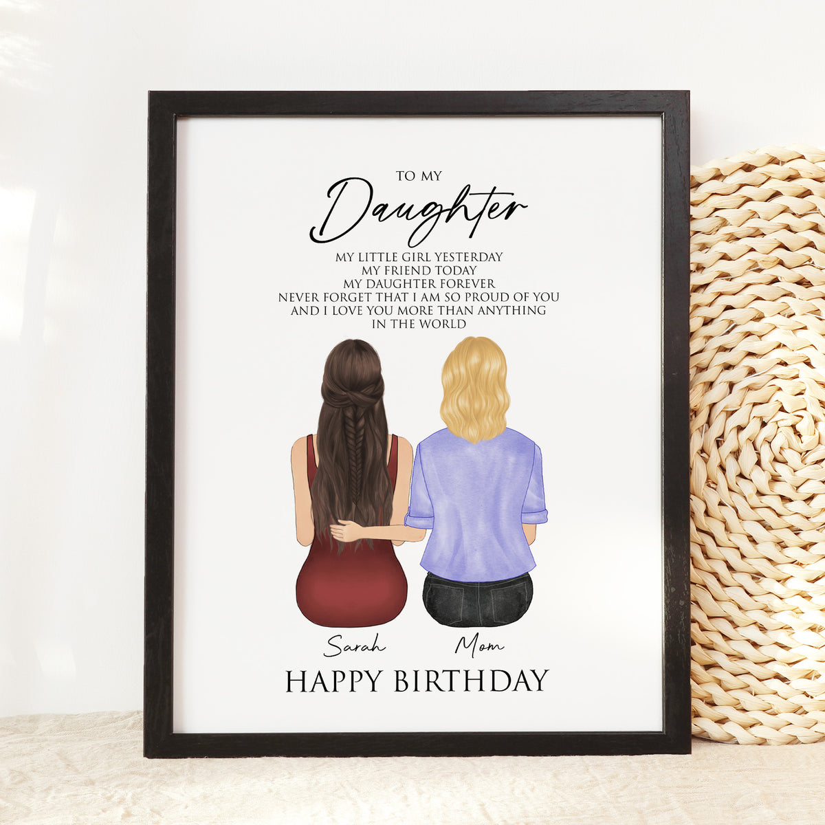 Custom Birthday Portrait for Daughter | Gift from Parents