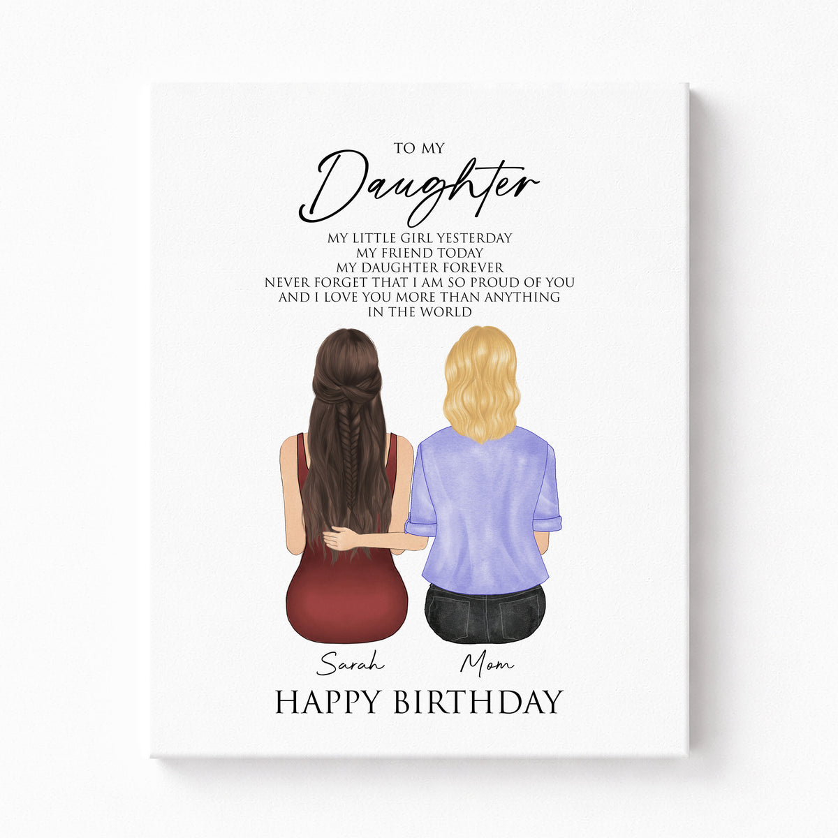 Custom Birthday Portrait for Daughter | Gift from Parents
