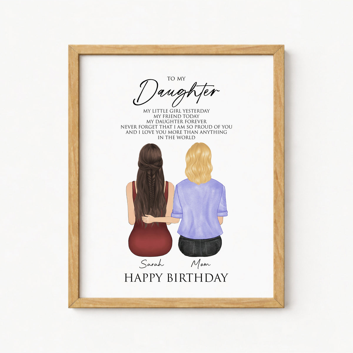 Custom Birthday Portrait for Daughter | Gift from Parents