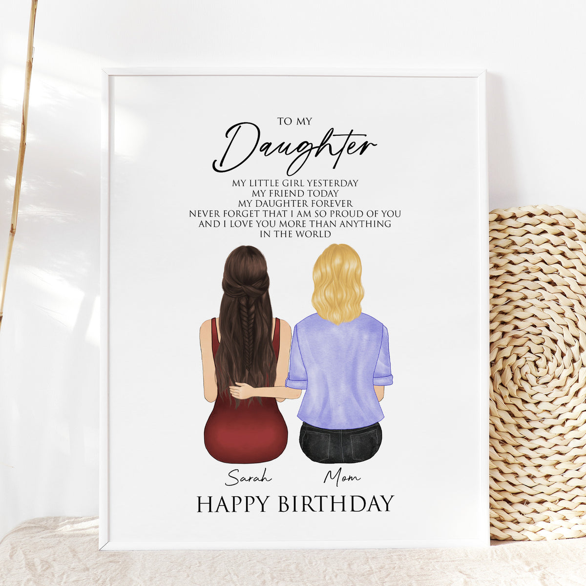 Custom Birthday Portrait for Daughter | Gift from Parents