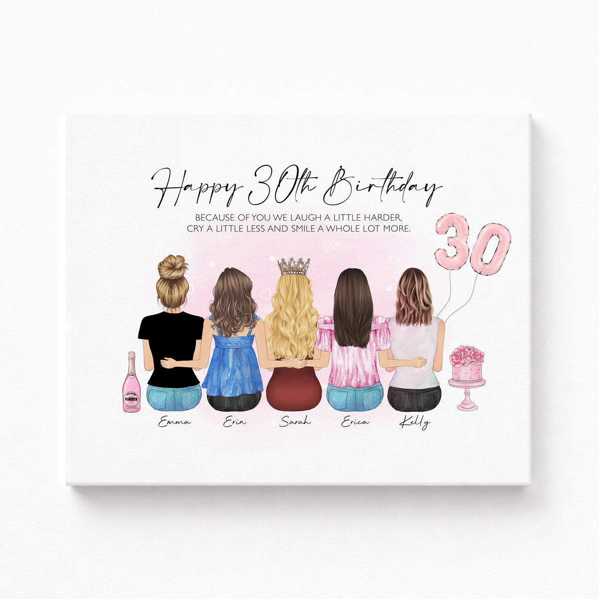 Custom 30th Birthday Portrait | Best Friend Birthday Gift