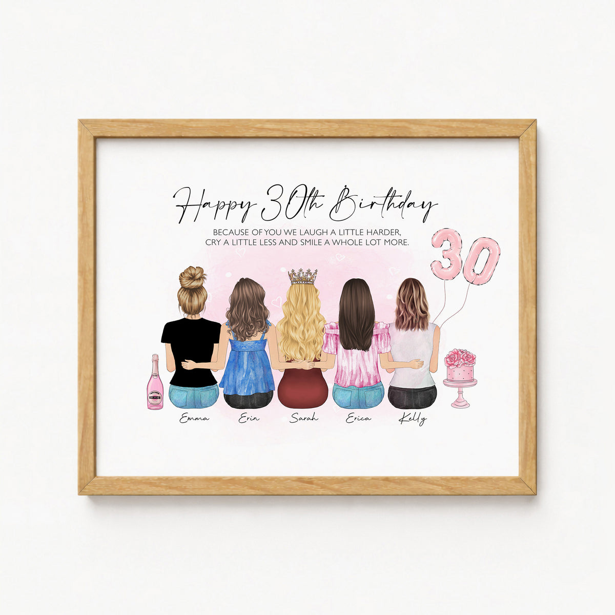 Custom 30th Birthday Portrait | Best Friend Birthday Gift