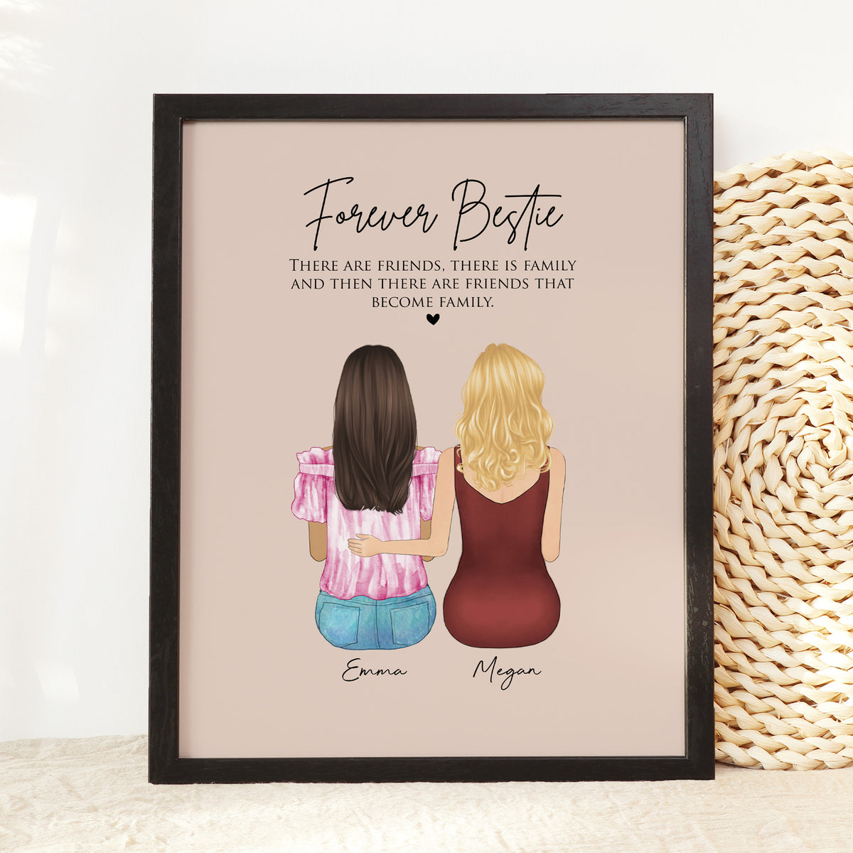 Personalized Best Friend Portrait | Forever Besties