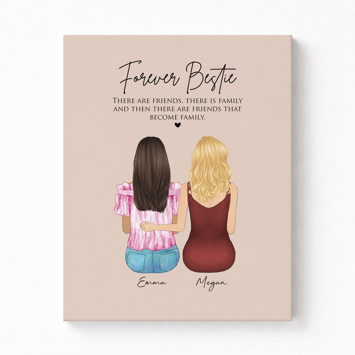 Personalized Best Friend Portrait | Forever Besties