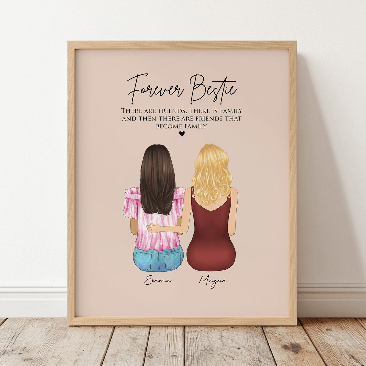 Personalized Best Friend Portrait | Forever Besties