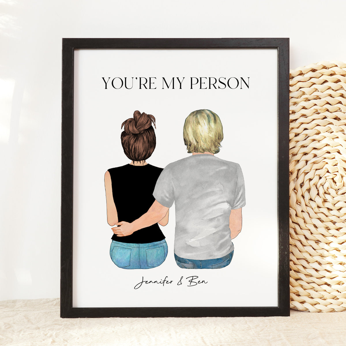 Custom Couple Portrait | Romantic Anniversary & Valentine's Gift