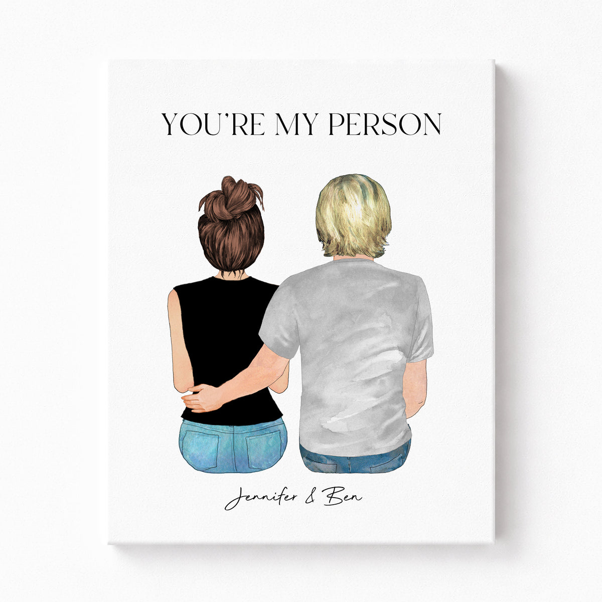 Custom Couple Portrait | Romantic Anniversary & Valentine's Gift