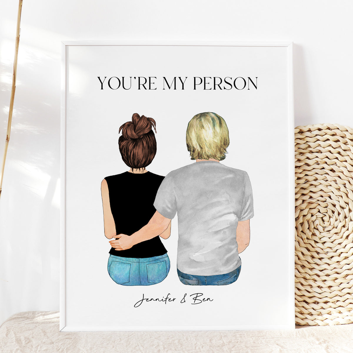 Custom Couple Portrait | Romantic Anniversary & Valentine's Gift
