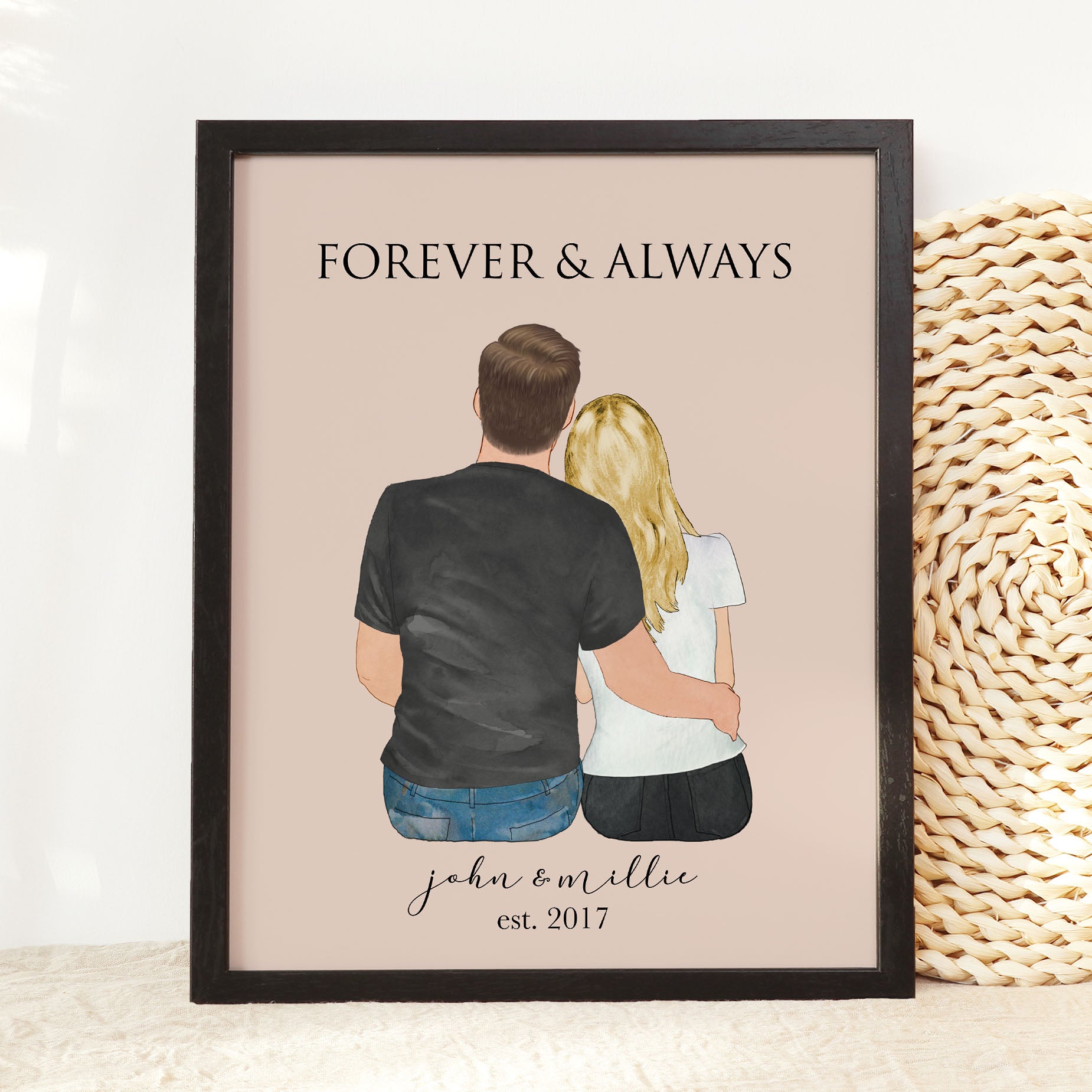 Mother's Day Gift for Him, Personalized Couple Print, Couple Gift, Gift for Her, Boyfriend Girlfriend Print, Anniversary Birthday Gift