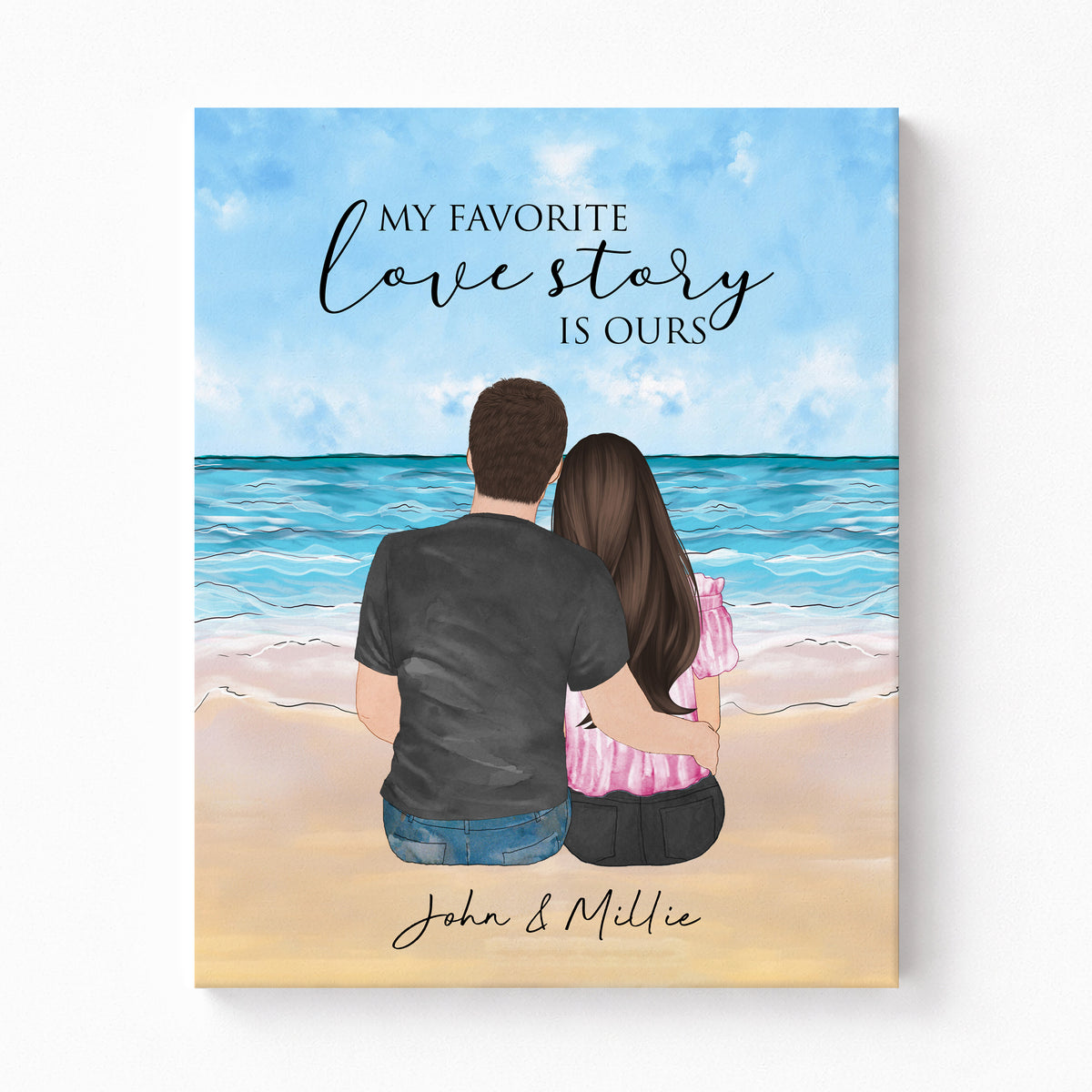 Custom Couple Portrait | Anniversary & Valentine's Day Gift