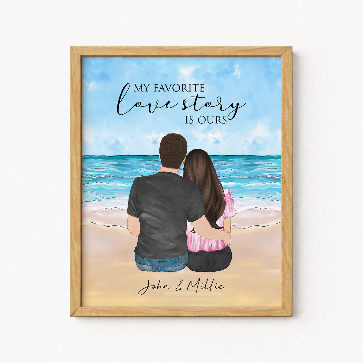 Custom Couple Portrait | Anniversary & Valentine's Day Gift