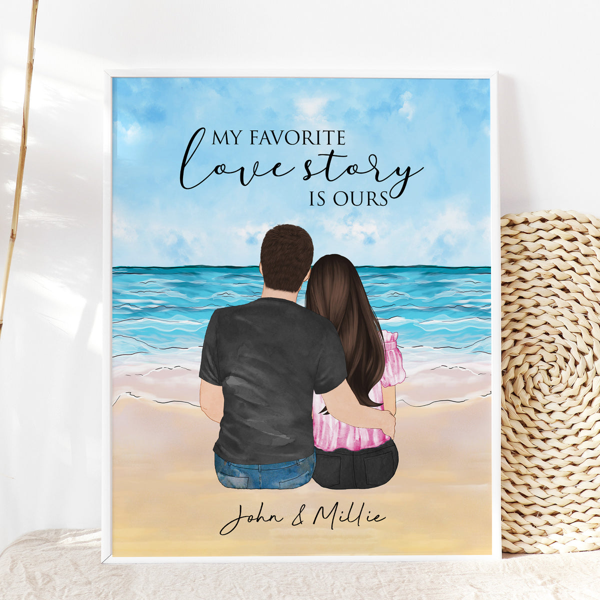Custom Couple Portrait | Anniversary & Valentine's Day Gift