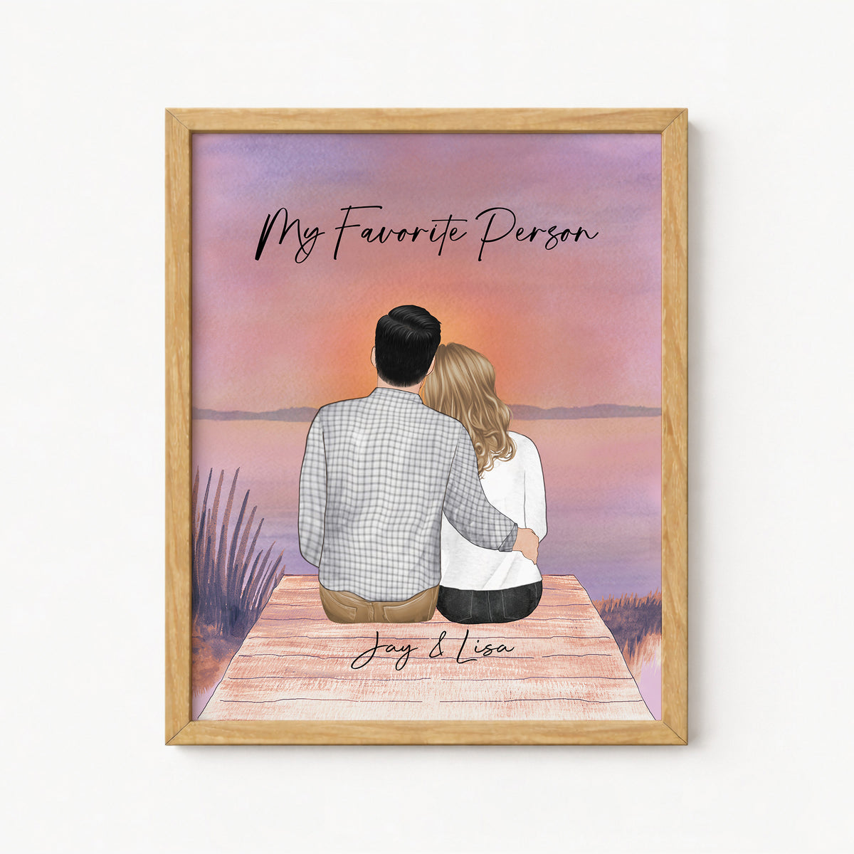 Custom Couple Camping at Night Portrait | Anniversary Gift