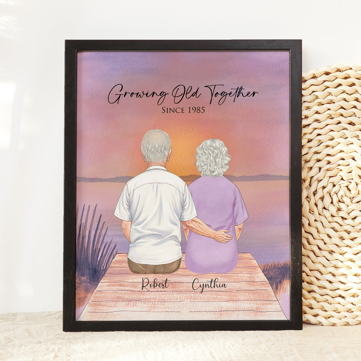 Custom Senior Couple Portrait | Anniversary Gift for Parents