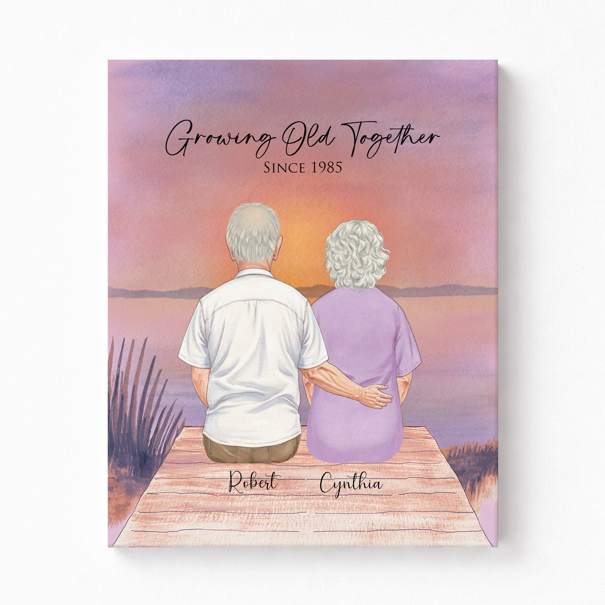 Custom Senior Couple Portrait | Anniversary Gift for Parents