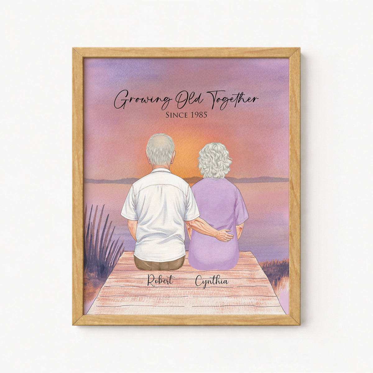 Custom Senior Couple Portrait | Anniversary Gift for Parents
