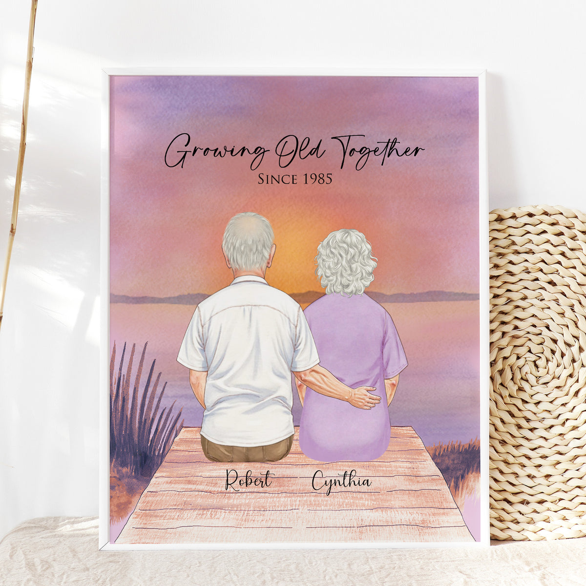 Custom Senior Couple Portrait | Anniversary Gift for Parents