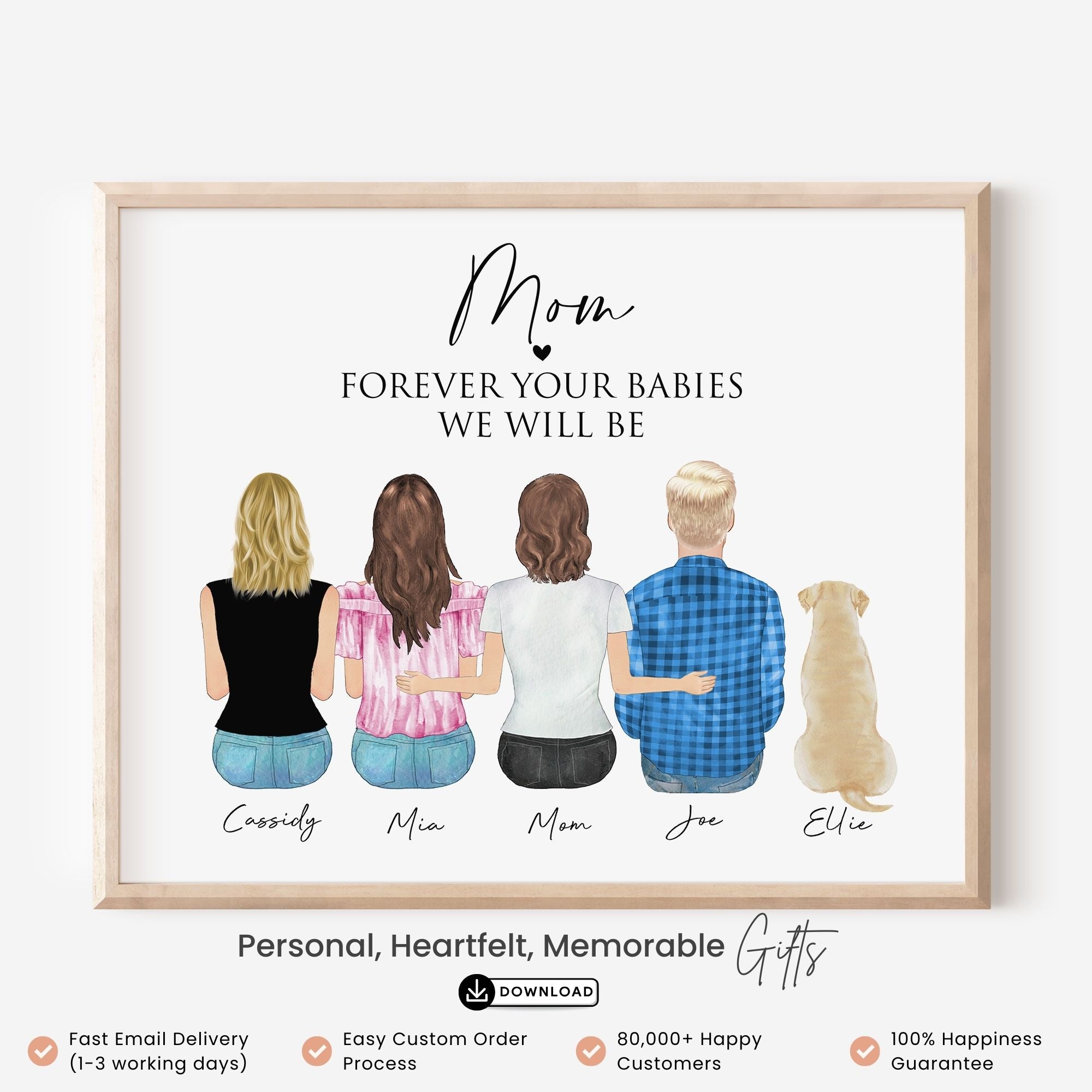 Custom Family Portrait Art for Mom