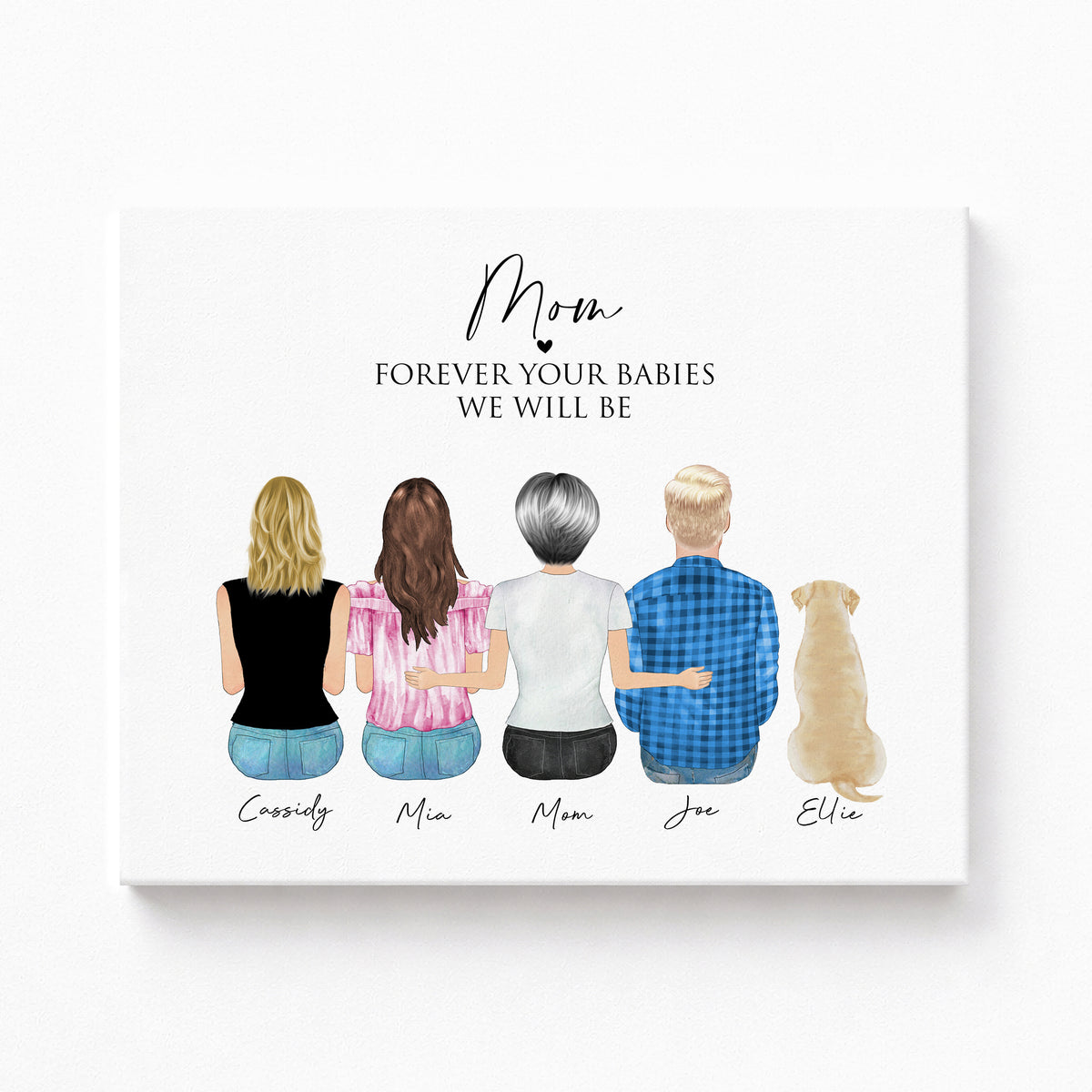 Custom Mom, Daughter & Son Portrait | 'Forever Your Babies' Gift