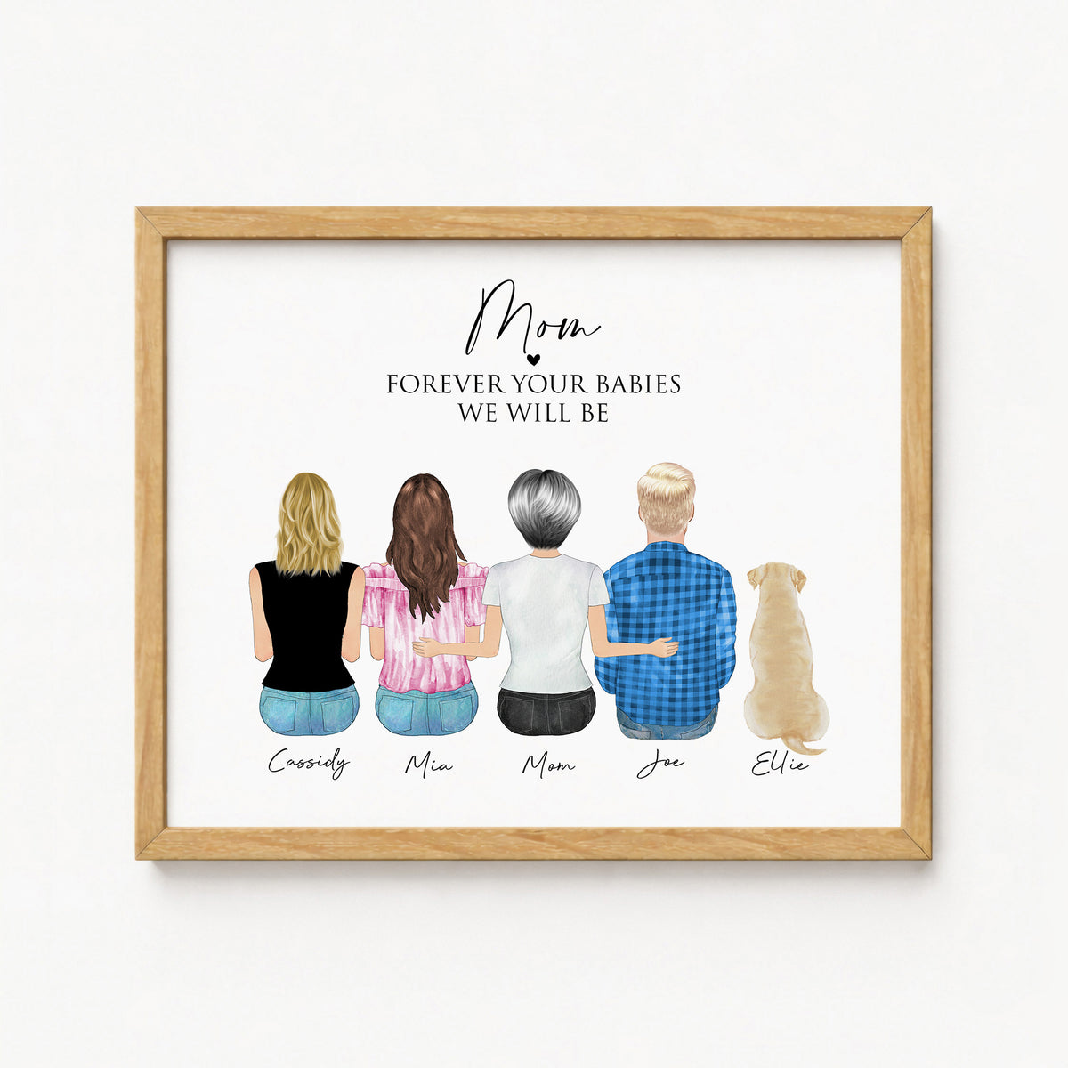 Custom Mom, Daughter & Son Portrait | 'Forever Your Babies' Gift