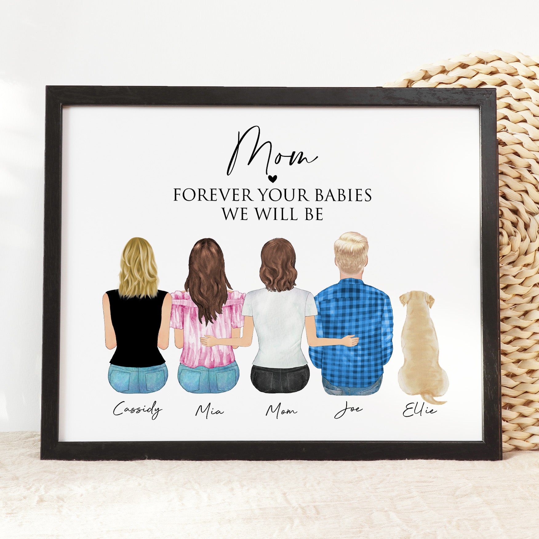 Custom Family Portrait Art for Mom
