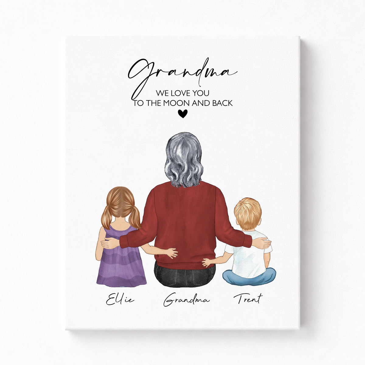 Custom Grandma Portrait with Family | Sentimental Home Art
