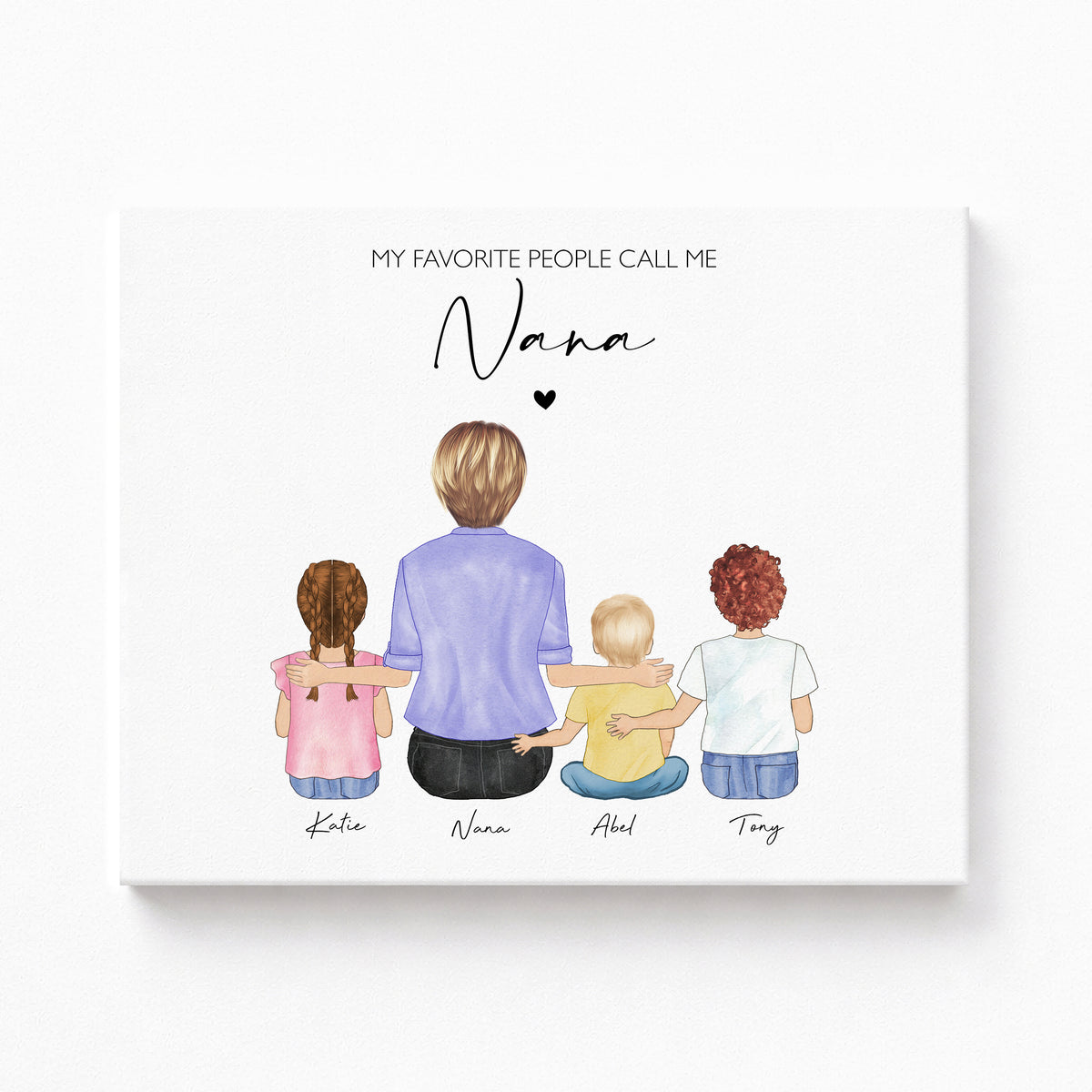 Custom Nana & Grandchildren Portrait | Gift for Nana