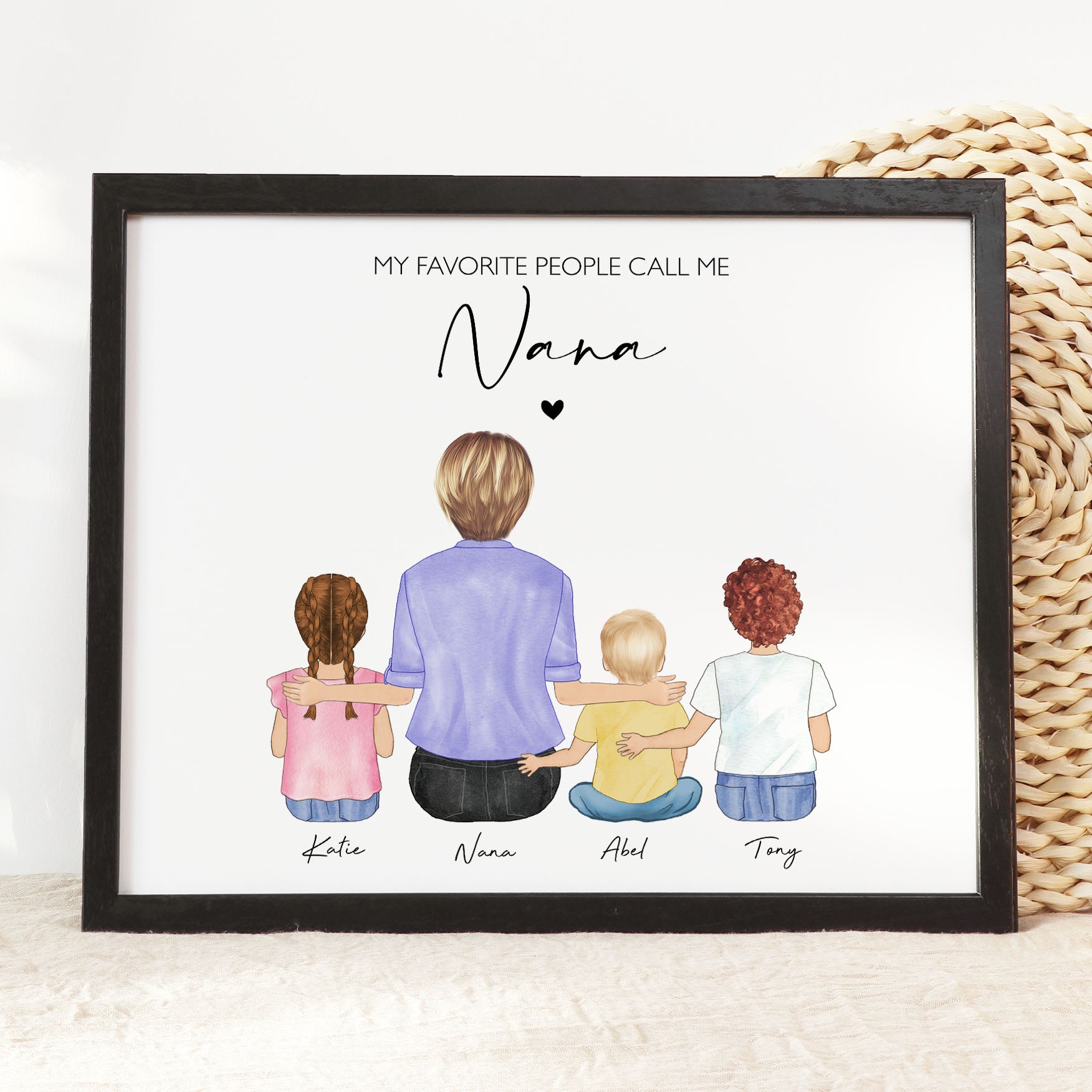 Custom Family Portrait Art for Nana