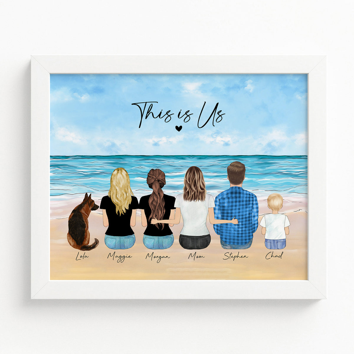 Custom Family Beach Portrait | 'This Is Us' Seaside Wall Art