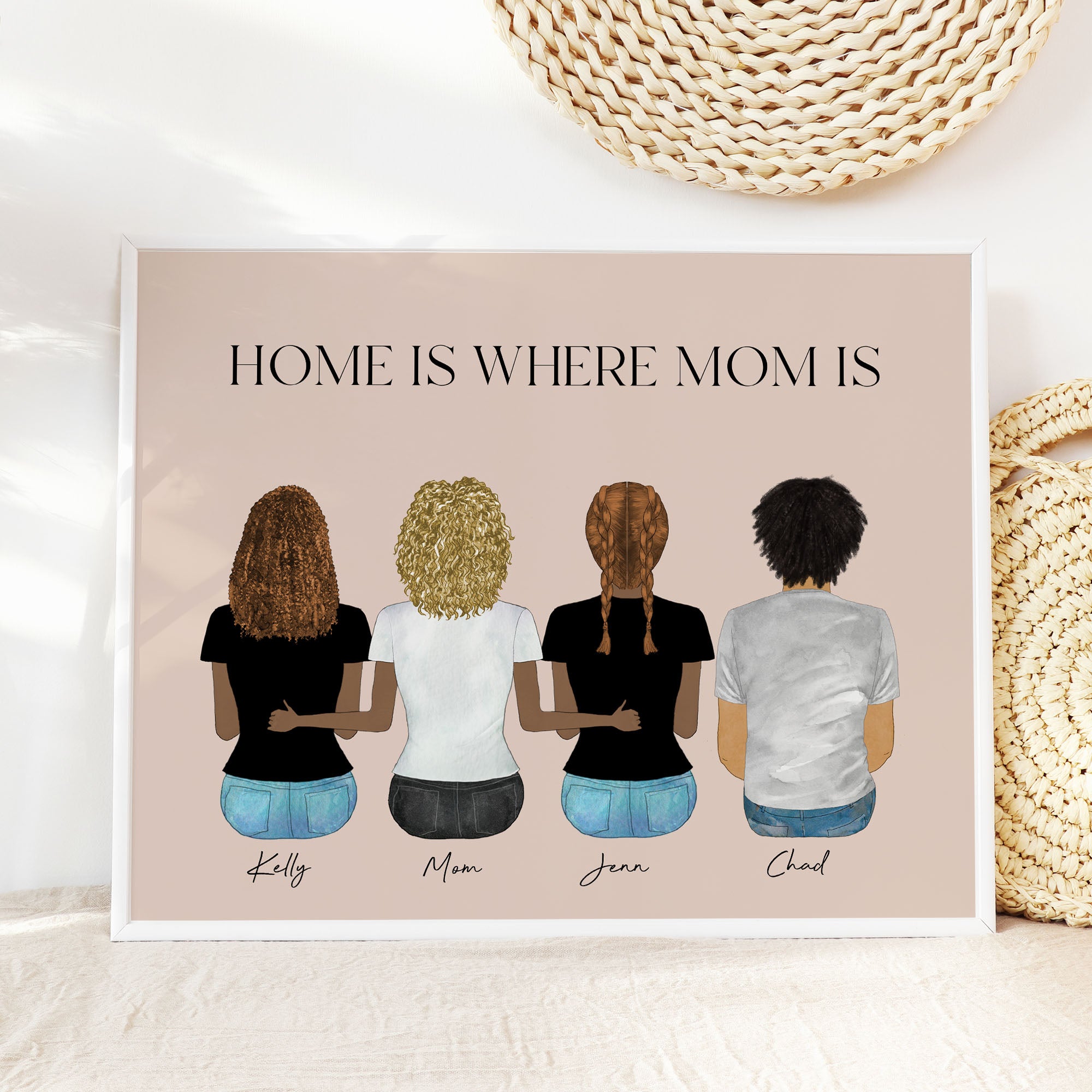"Home is Where Mom Is" Custom Family Portrait
