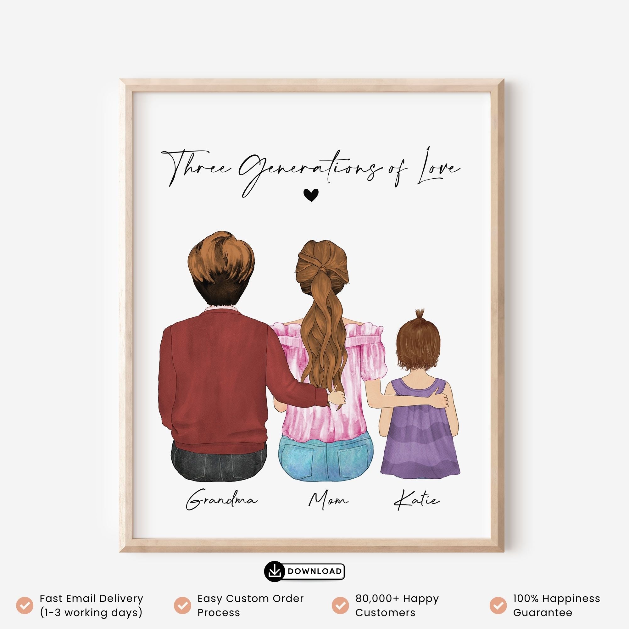 Three Generations of Love Family Portrait