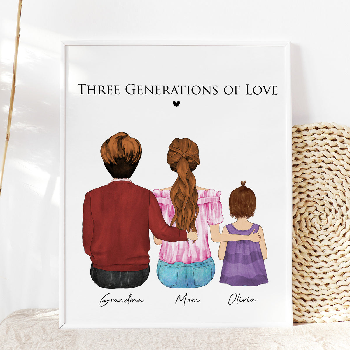 Custom Three Generation Family Portrait | Family Legacy Gift