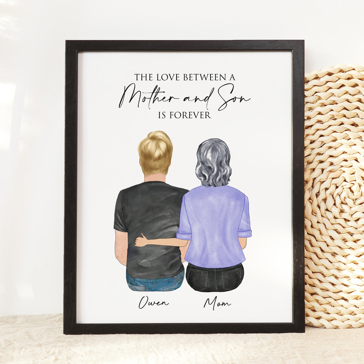 Custom Mother & Son Portrait | 'Love Between Mother and Son'