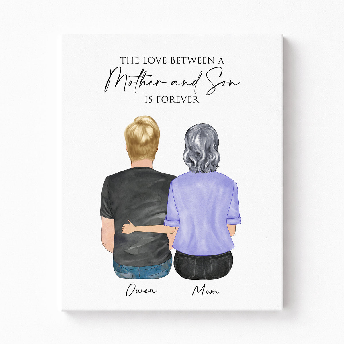 Custom Mother & Son Portrait | 'Love Between Mother and Son'