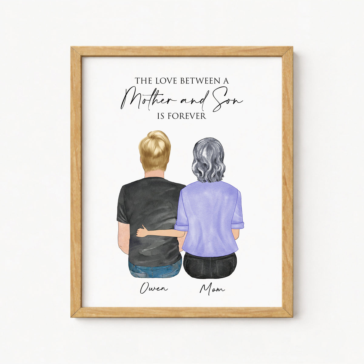 Custom Mother & Son Portrait | 'Love Between Mother and Son'