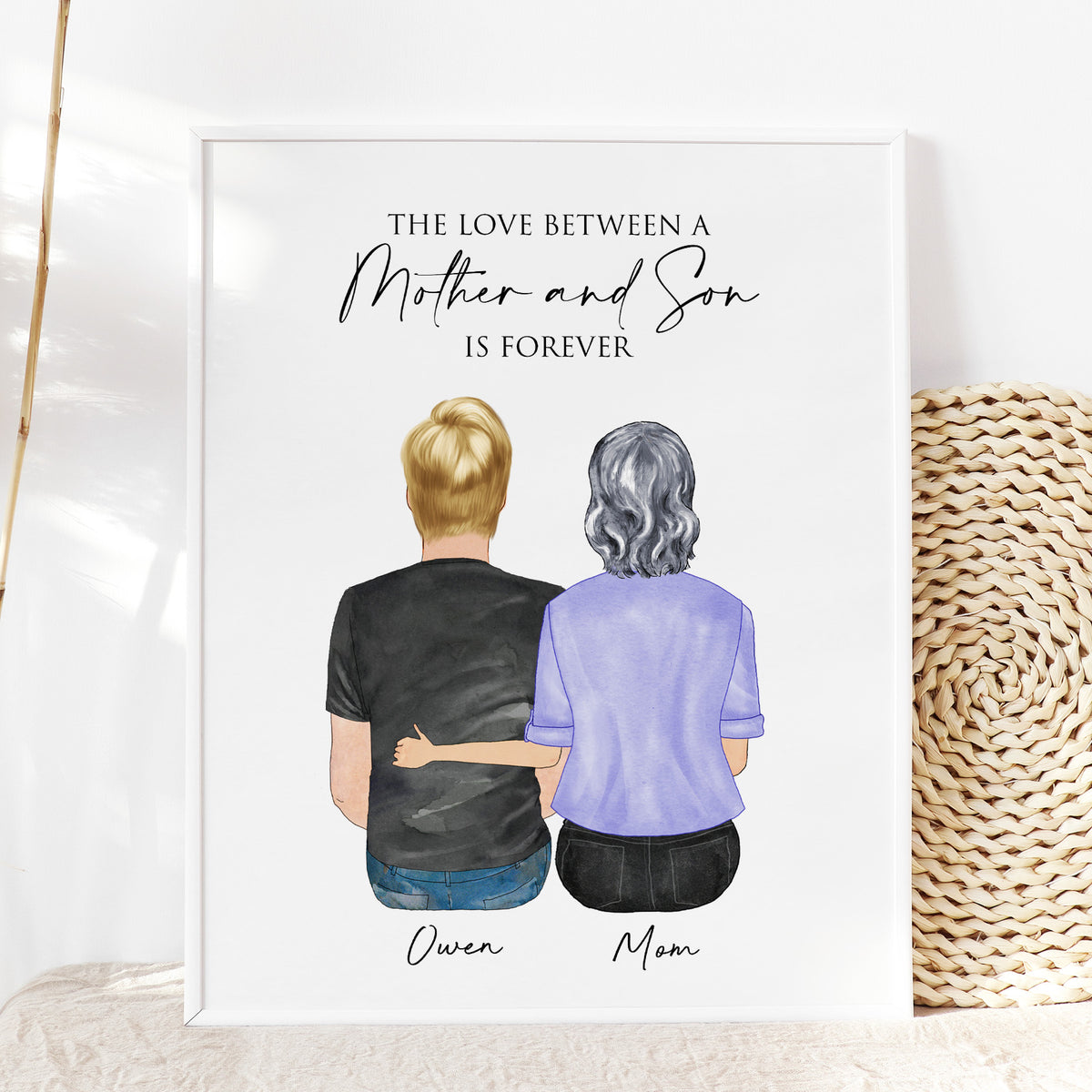 Custom Mother & Son Portrait | 'Love Between Mother and Son'